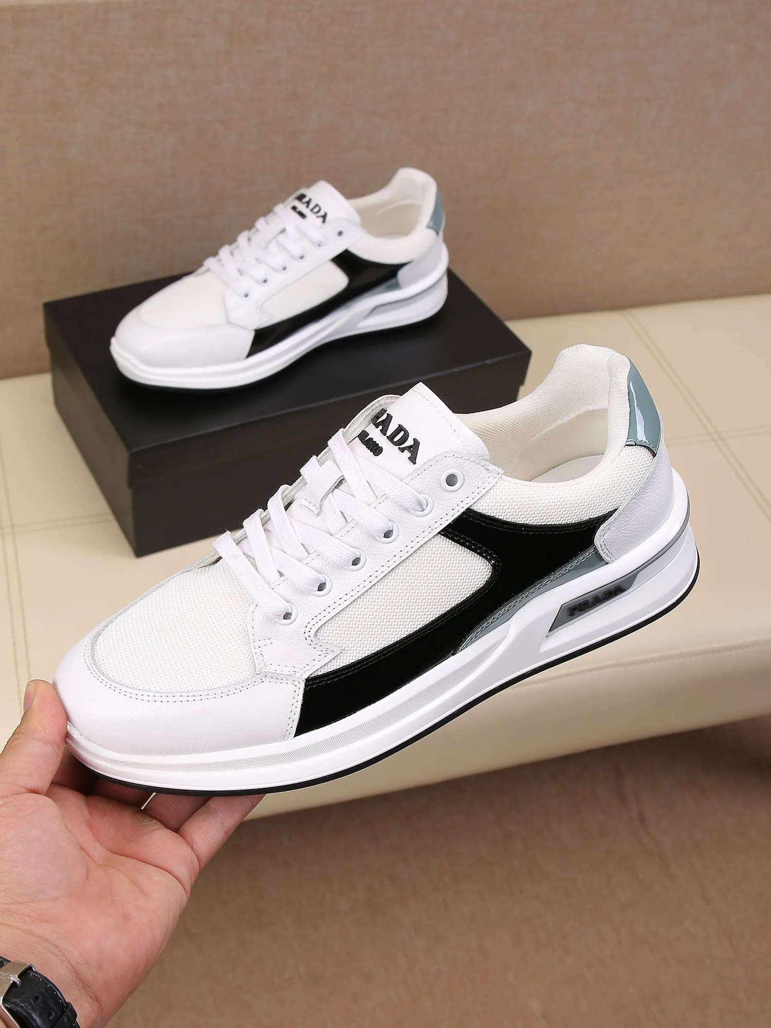 Batch 440 🕷️🕷️【PRADA】Prada's new men's fashionable casual shoes🇨🇳original quality, high-end boutique💯exquisite details,🌶🌶original lightweight, wear-resistant and non-slip original outsole, comfortable to wear🎋classic craftsmanship, fine workmanship, worth owning Code number: 38-44 Large quantities in stock